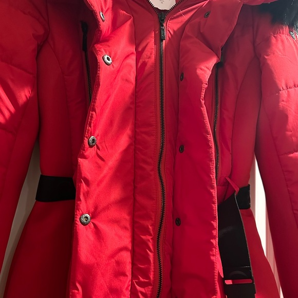 GUESS Women's Vonn Belted Puffer Hooded Jacket - Picture 5 of 12